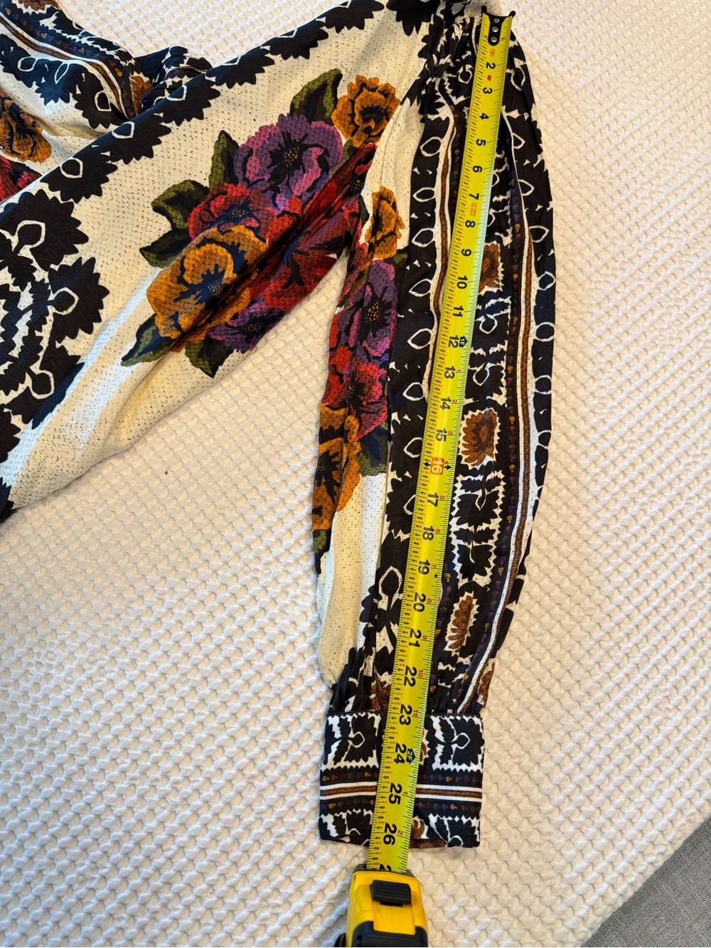 Farm Rio Floral Ivory and Black Multi Open-Front Cardigan - Picture 5 of 9